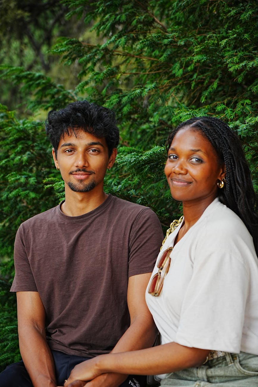 Picture of interracial couple united by matchmakers in Alexandria smiling at the camera